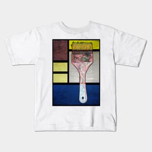 Artist Brush On Geometric Patterns Kids T-Shirt